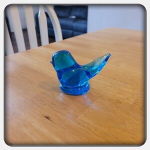 Vintage Blue Glass Bluebird Of Happiness Figurine